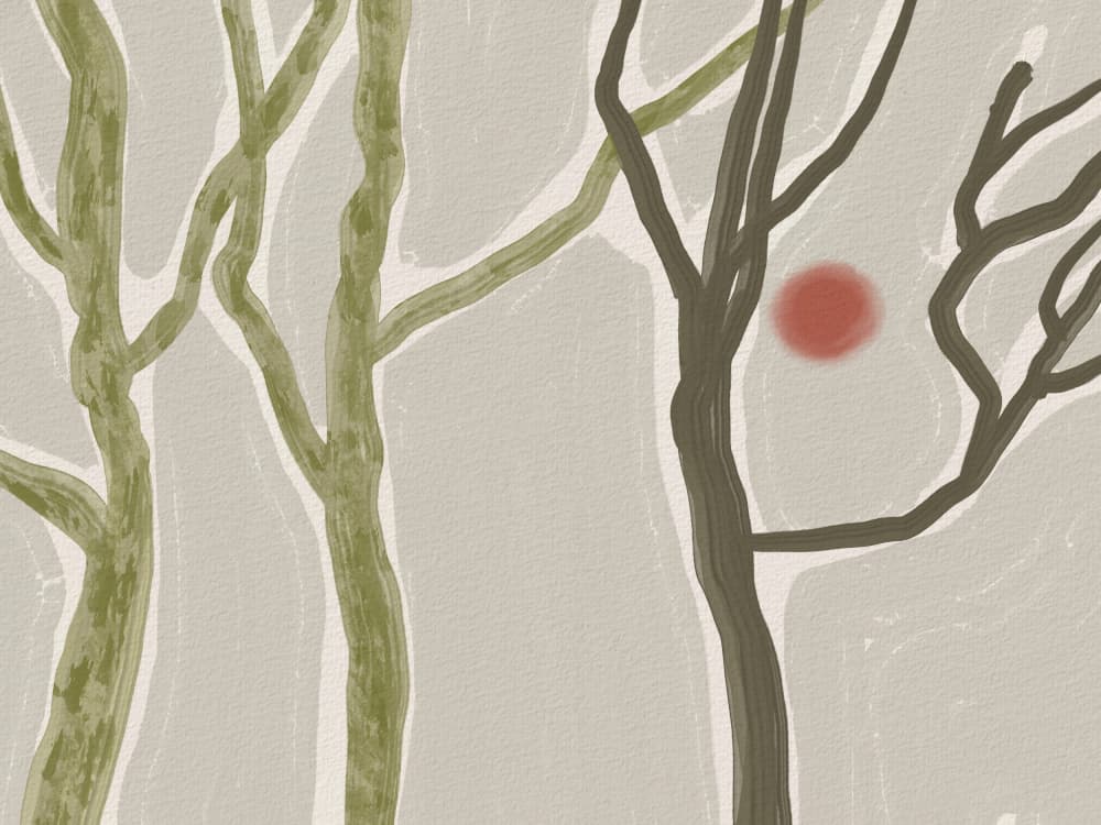 Abstract Forest Sun by Little Dean — canvas wall art