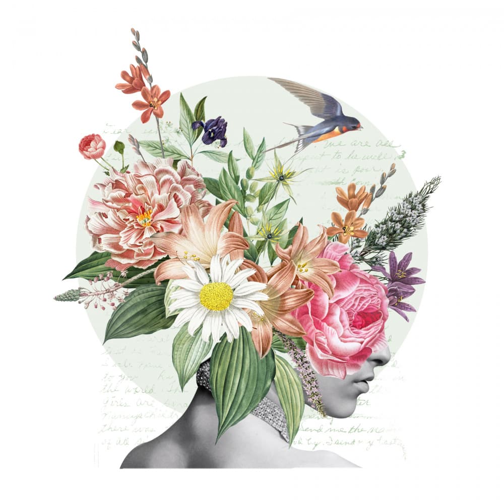 Dreamy Floral Profile by Marja van den Hurk — canvas wall art