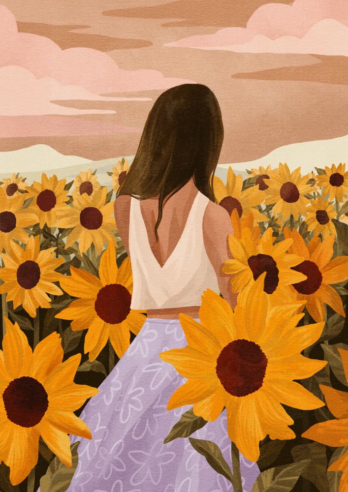 Sunflower Evenings by Goed Blauw — canvas wall art