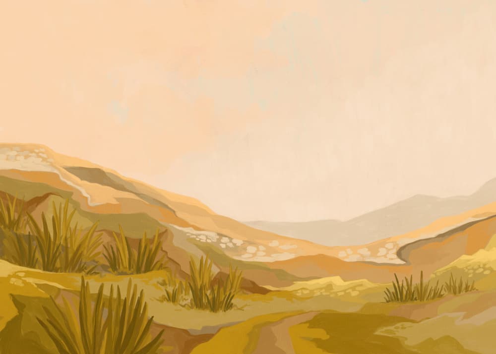 Golden Desert Landscape by Goed Blauw — canvas wall art
