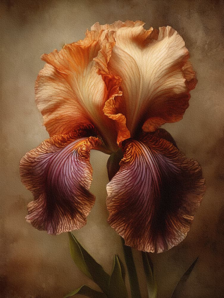 Dramatic Iris Bloom by Bilge Paksoylu — canvas wall art