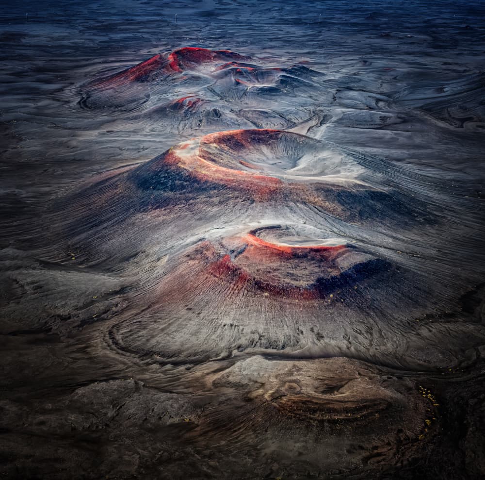Volcanic Craters Aerial View by Yuan Su — canvas wall art