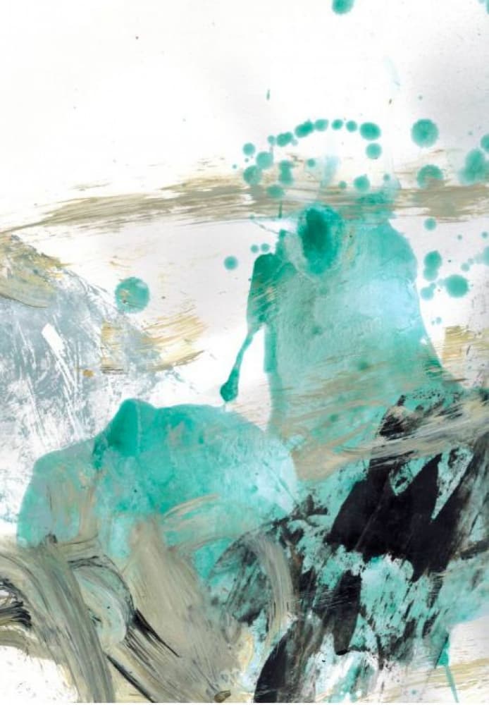 Dynamic Teal Splash by Deb Chaney — canvas wall art