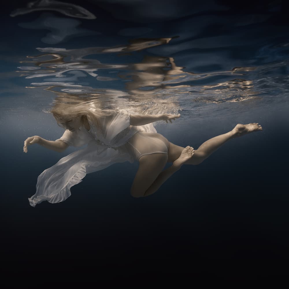Ethereal Underwater Dancer by Dmitry Frizel — canvas wall art