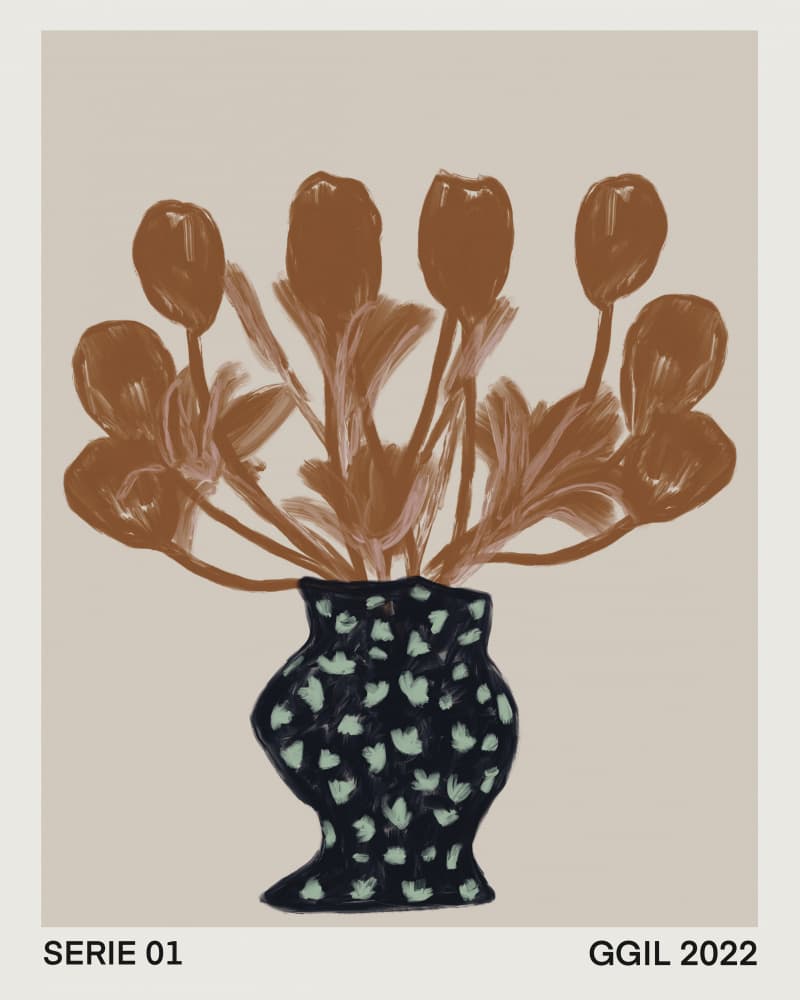 Muted Floral Arrangement by GIovanna Gil Alves — canvas wall art