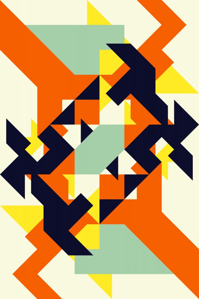 Interlocking Geometric Shapes by Petr Strnad — canvas wall art