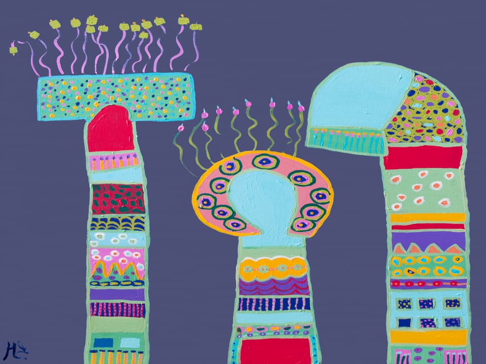 Whimsical Pattern Figures by Helen Joynson — canvas wall art