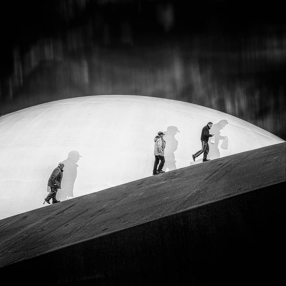 Modern Walk Uphill Shadows by Luc Vangindertael (laGrange) — canvas wall art