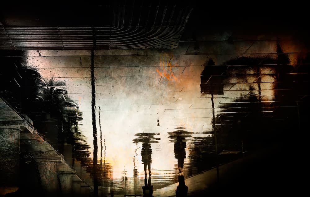 Moody Urban Rain by Antonio Grambone — canvas wall art