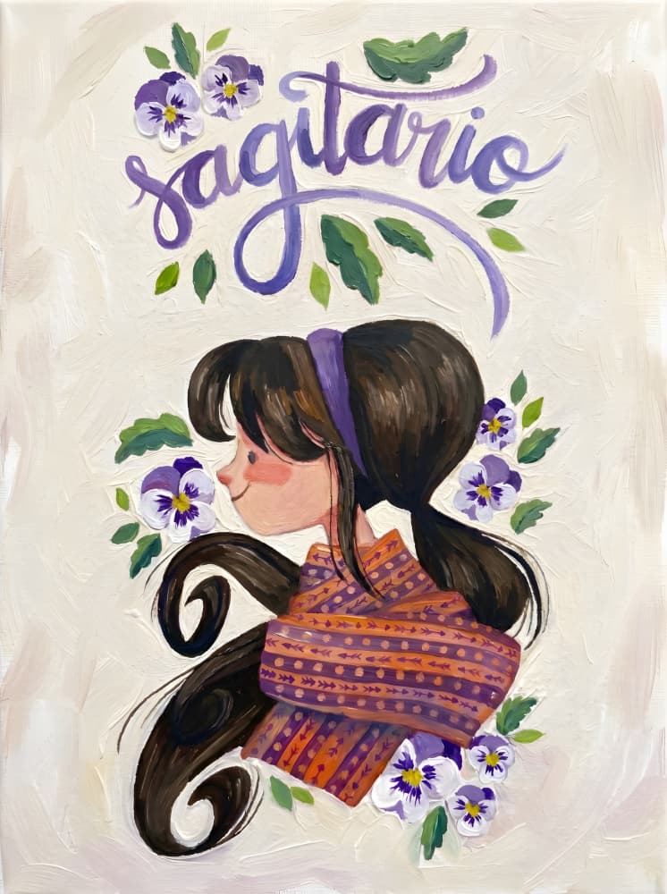 Whimsical Sagitario Girl by HUGO — canvas wall art