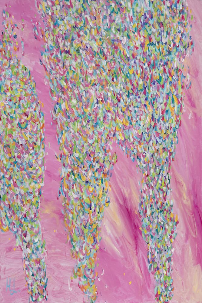 Joyful Pink Brushstrokes by Helen Joynson — canvas wall art