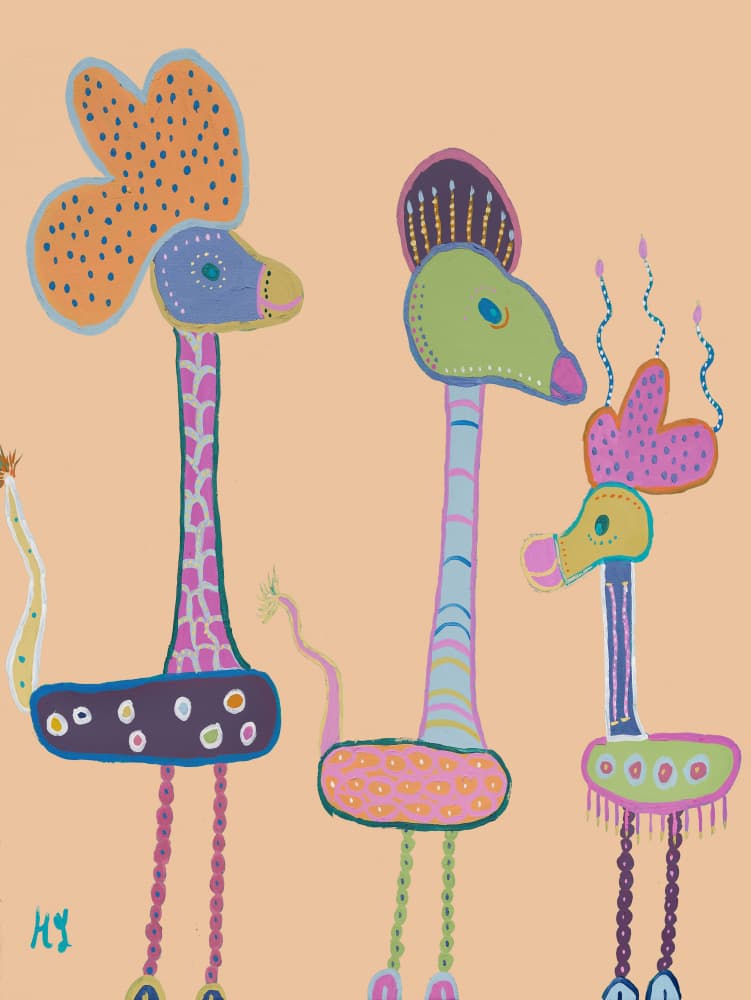 Whimsical Giraffe Family by Helen Joynson — canvas wall art