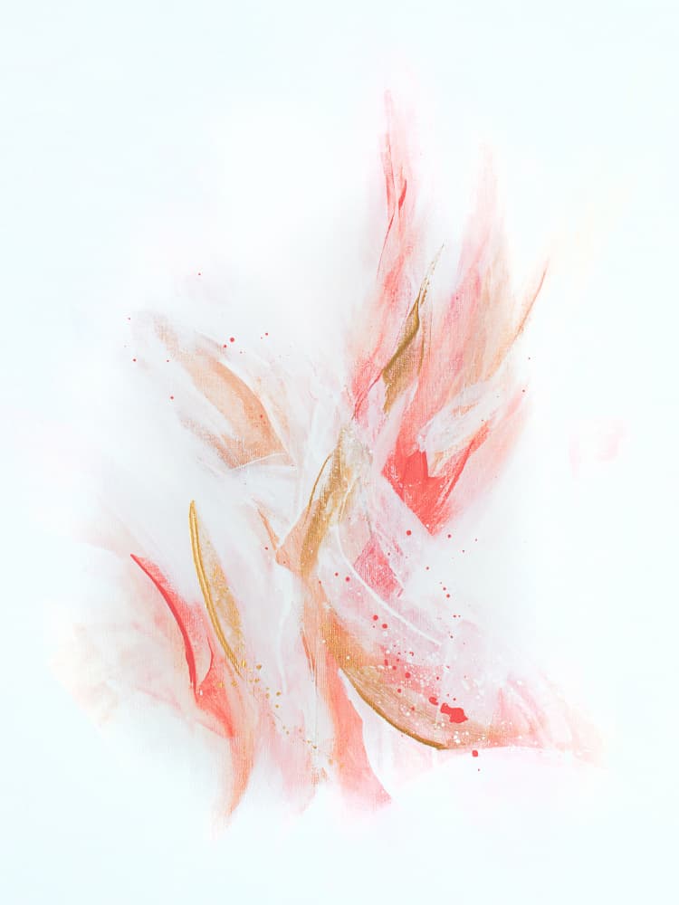 Fluid Blush Gold Abstract by Alyson Storms — canvas wall art