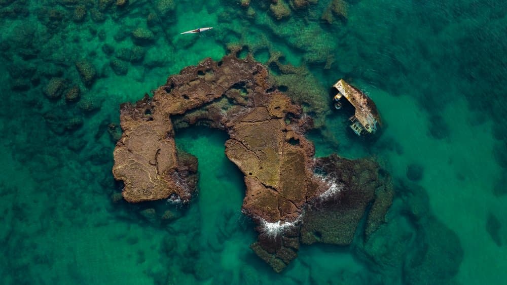 Clear Water Shipwreck View by Ido Meirovich — canvas wall art
