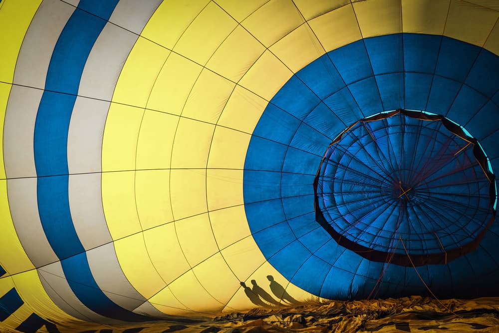 Blue Yellow Balloon Interior by Gloria Salgado Gispert — canvas wall art