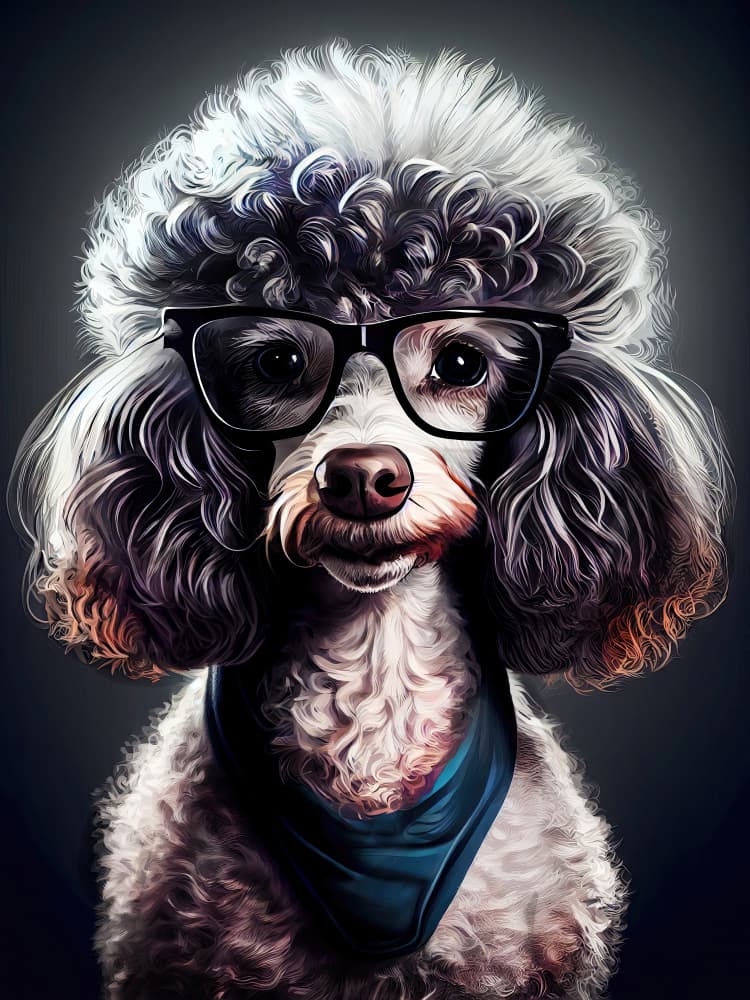 Cool Poodle with Glasses by Justyna Jaszke — canvas wall art