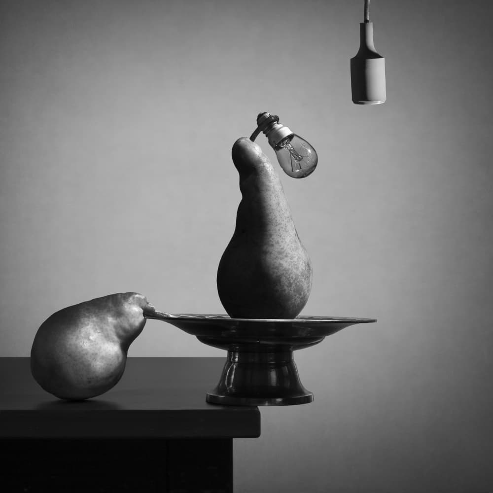 Conceptual Pear Light by Victoria Glinka — canvas wall art