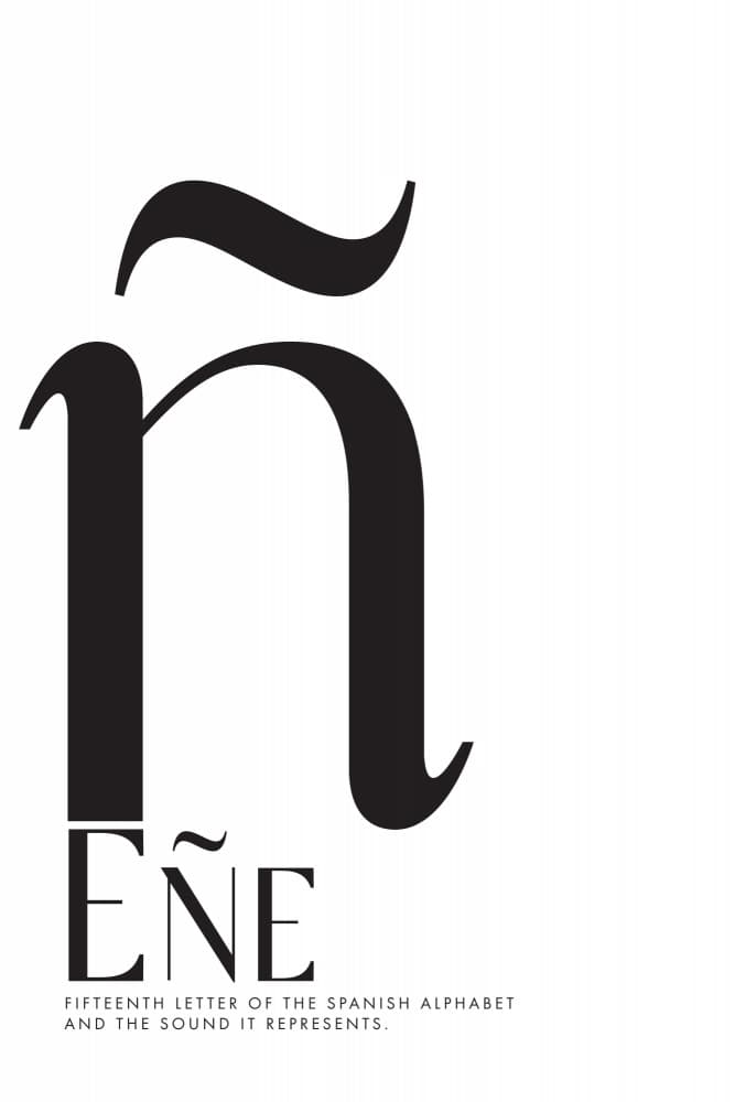 Spanish Letter Ñ by Rosana Laiz Blursbyai — canvas wall art