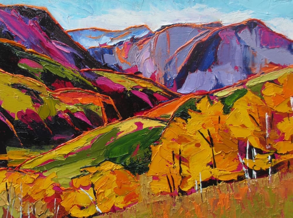 Vibrant Autumn Mountains by Maxine Shore — canvas wall art