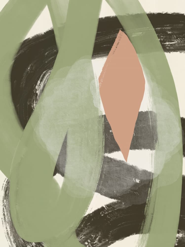 Modern Green Abstract Diamond by Little Dean — canvas wall art