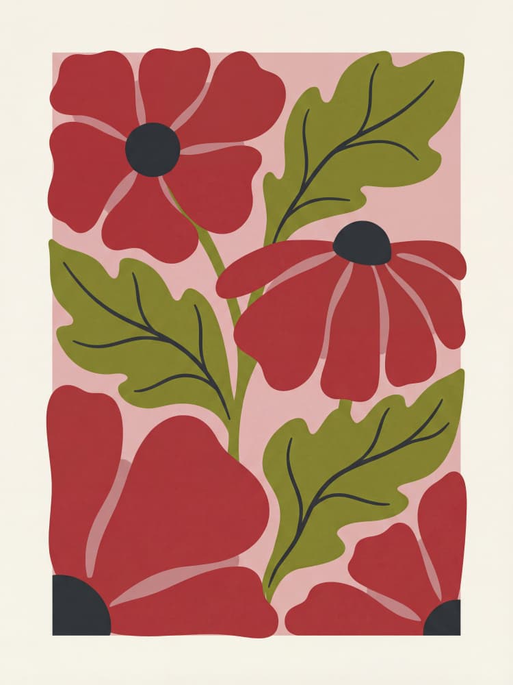 Vibrant Red Blooms by Andreas Magnusson — canvas wall art