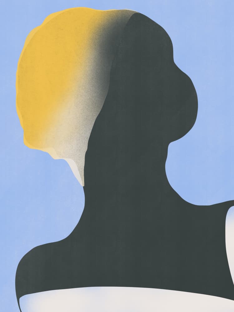 Blue and Yellow Silhouette by Little Dean — canvas wall art