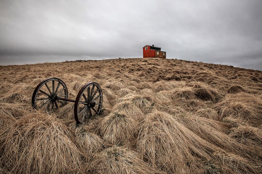 Red House Desolate Field by Bragi Ingibergsson - BRIN — canvas wall art