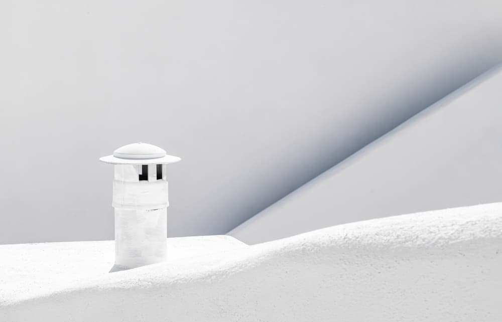 White Minimalist Chimney by Markus Auerbach — canvas wall art