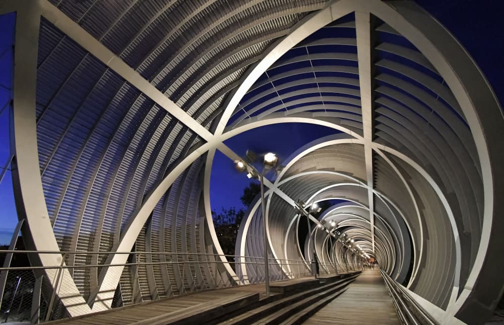 Modern Geometric Bridge by Renate Reichert — canvas wall art