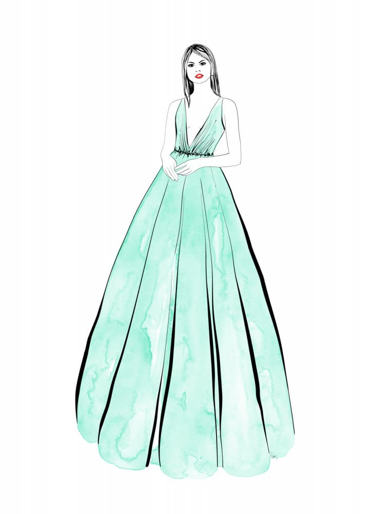 Graceful Mint Dress by Rosana Laiz Blursbyai — canvas wall art