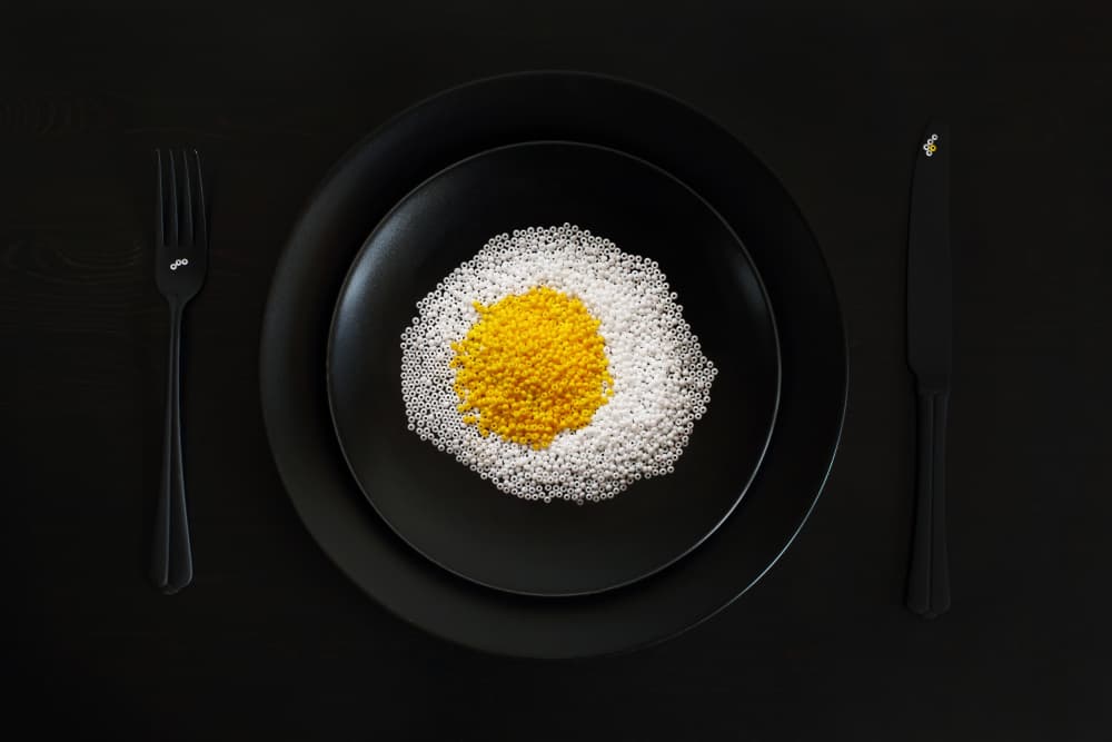 Minimalist Fried Egg by Victoria Glinka — canvas wall art