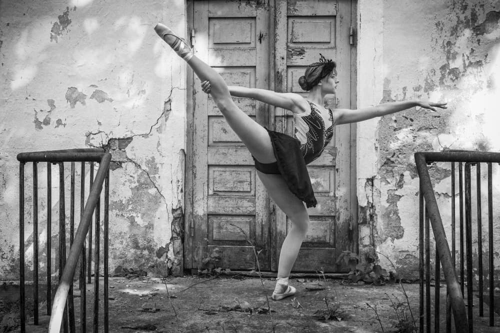 Dance on the stairs by Normunds Kaprano — canvas wall art