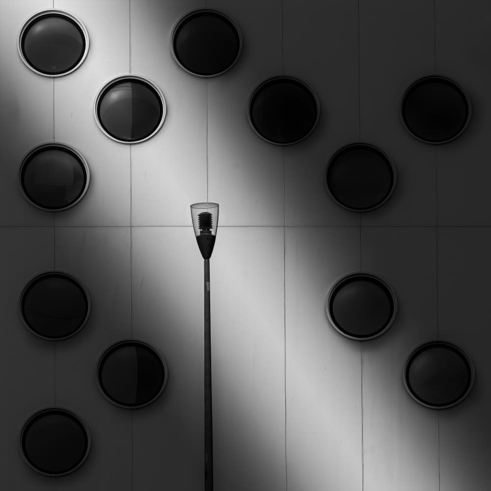Urban Lamp Circles by Wim Schuurmans — canvas wall art