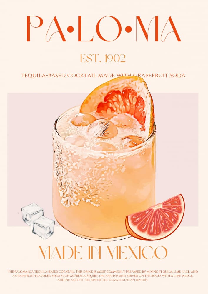 Paloma Grapefruit Cocktail by Nazma Khokhar — canvas wall art