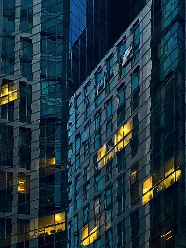 Urban Glass Reflections by Arnon Orbach — canvas wall art