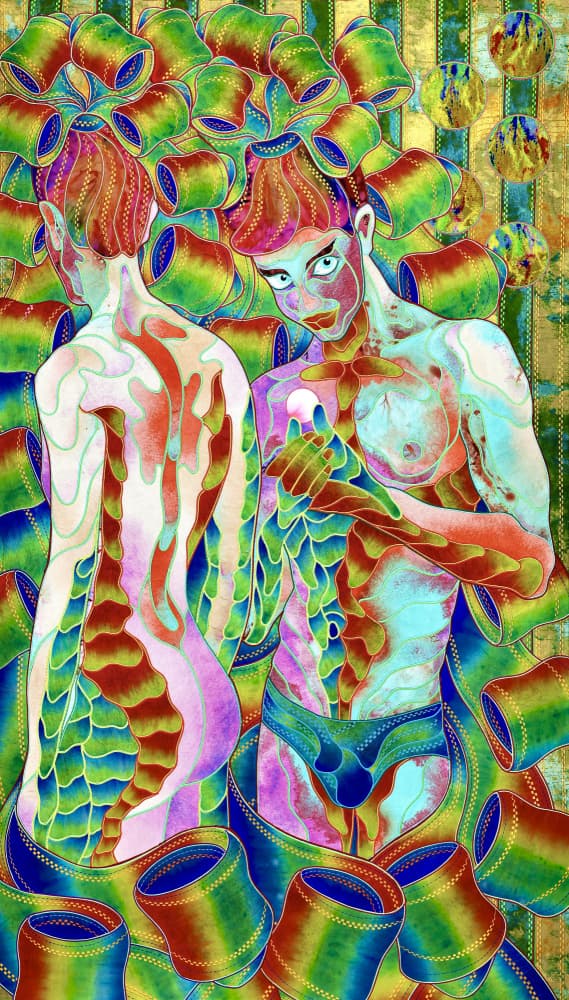 Vibrant Patterned Figures by Kostyantin Malginov — canvas wall art