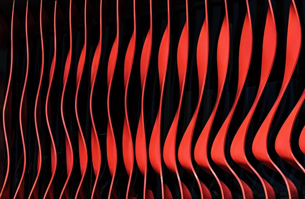 Dynamic Red Waves by Stephan Rückert — canvas wall art