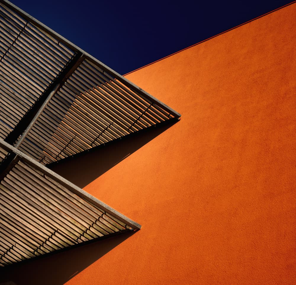 Abstract Orange Wall Shadows by Harry Verschelden — canvas wall art