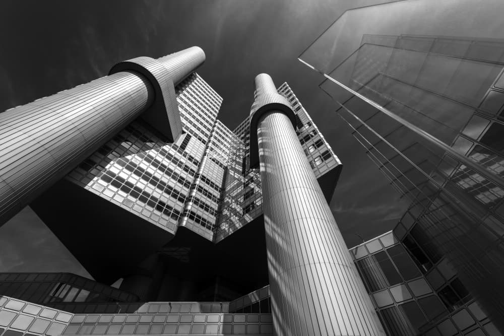 Modern Architecture Upward by Nina Pauli — canvas wall art