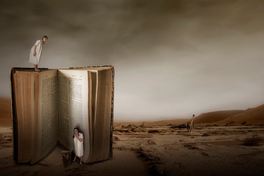 Girl's Giant Book Dream by Christine von Diepenbroek — canvas wall art