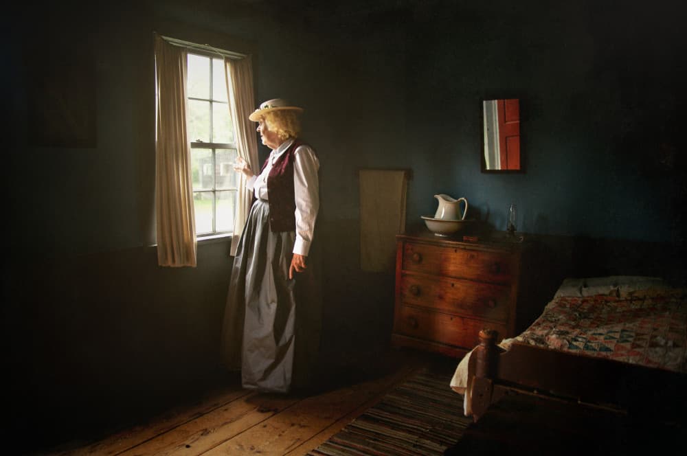 Woman Looking Out Window by Kapuschinsky — canvas wall art