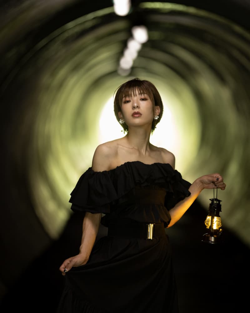 Elegant Woman with Lantern by Tsutomu Sakamoto — canvas wall art