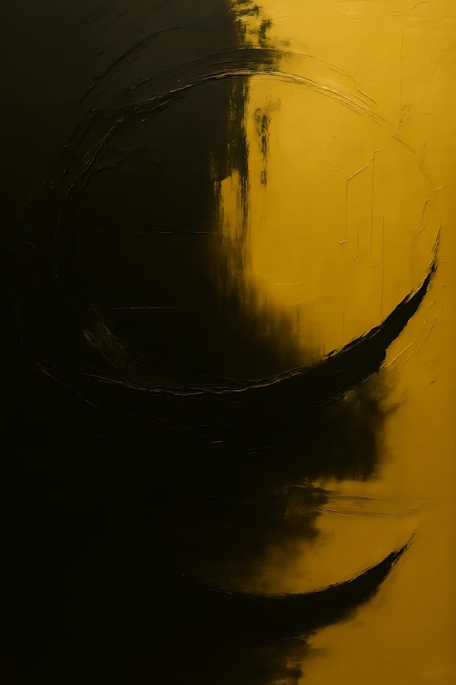 Black Gold Eclipse by HUGO — canvas wall art