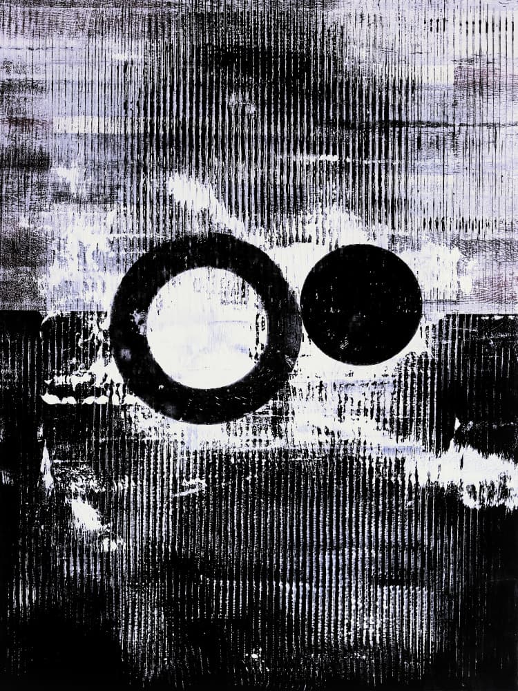 Geometric Monochrome Circles by Petr Strnad — canvas wall art