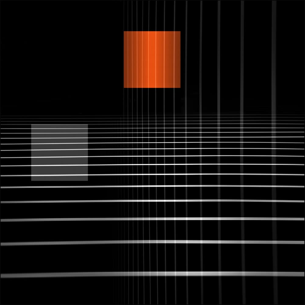 Orange Grid Perspective by Gilbert Claes — canvas wall art