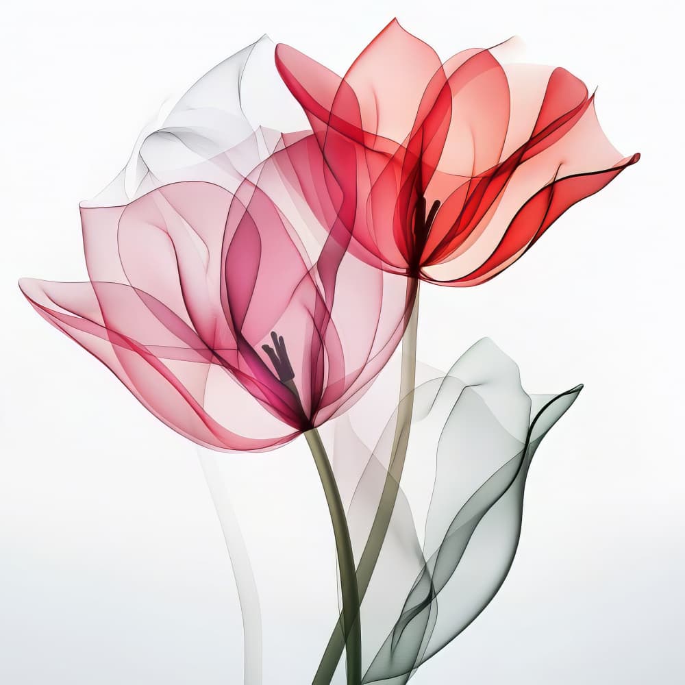 Delicate Translucent Tulips by Bilge Paksoylu — canvas wall art