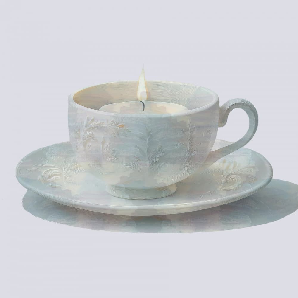 Christmas In a Tea Cup White No3 by casa cartissi — canvas wall art