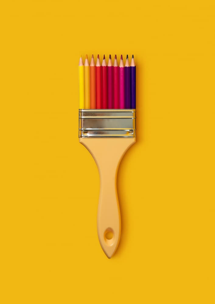 Rainbow Pencil Brush by Artem Pozdniakov — canvas wall art