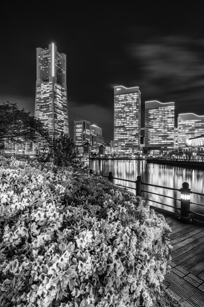 Night City Reflections by Melanie Viola — canvas wall art