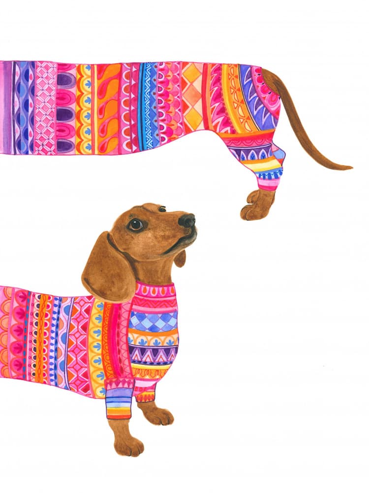 A Fashionable Dog by Isabelle Brent — canvas wall art